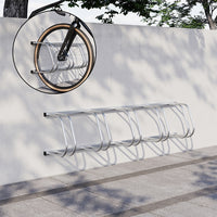 Parcheggio Porta Bici 5 Posti Stand Cavalletto Rastrelliera Bicicletta Acciaio