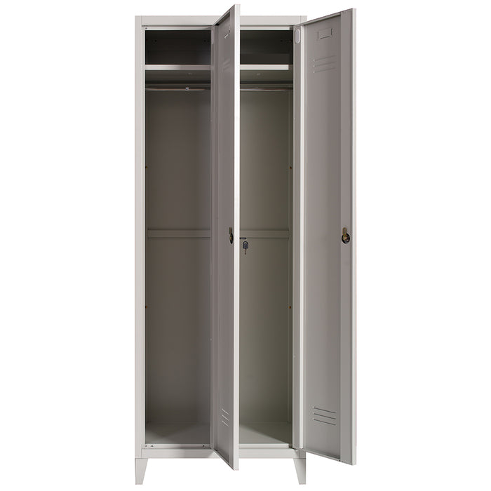 Armadio in Metallo Verniciato 2 Ante Spogliatoio con Ripiano Superiore 66X36X180cm