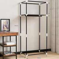 Armadio in Tessuto TNT Guardaroba Appendiabiti con Ripiano 70x46H160 cm Blu