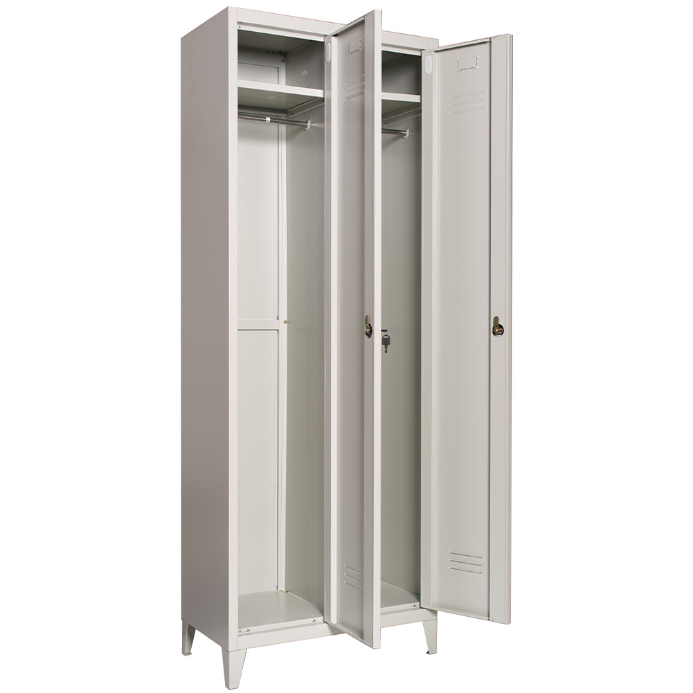 Armadio in Metallo Verniciato 2 Ante Spogliatoio con Ripiano Superiore 66X36X180cm