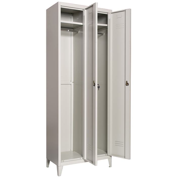 Armadio in Metallo Verniciato 2 Ante Spogliatoio con Ripiano Superiore 66X36X180cm