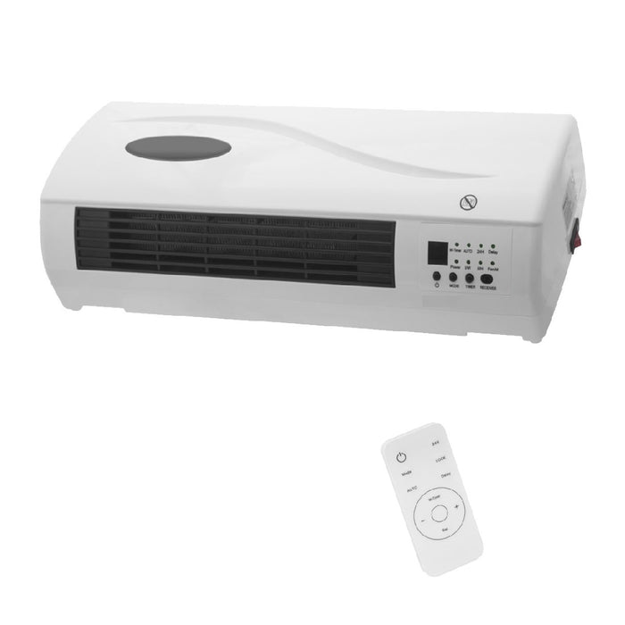 Termoconvettore Elettrico da Parete 3 Modalità Timer 24h 50x19x11cm Telecomando