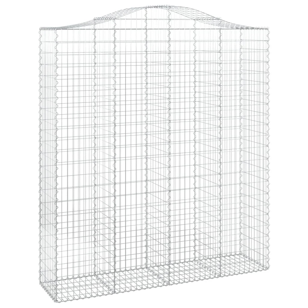 Set di 4 gabbioni ad arco per recinzione gabbia o muro di contenimento 200 x 50 x 220/240 cm ferro zincato argento 02_0041449