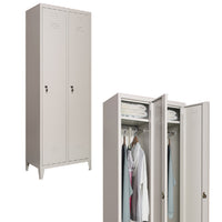 Armadio in Metallo Verniciato 2 Ante Spogliatoio con Ripiano Superiore 66X36X180cm