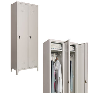Armadio in Metallo Verniciato 2 Ante Spogliatoio con Ripiano Superiore 66X36X180cm