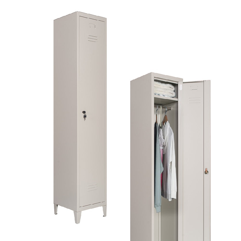 Armadio in Metallo Verniciato 1 Anta Spogliatoio con Ripiano Superiore 34X36X180cm