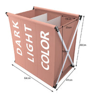 Cesto PortaBiancheria Triplo Metallo e Tessuto Pieghevole Salvaspazio 64x38H62cm