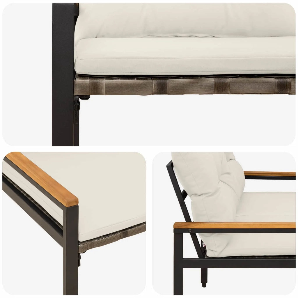Panchina da esterno 2 -Seater 116 x 67,5 x 72 cm polyrattan 42025365