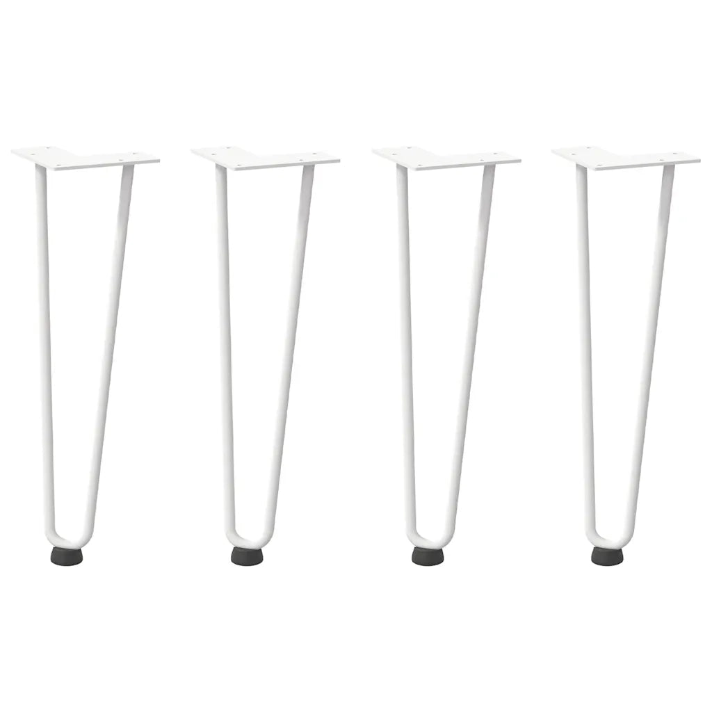vidaXL Gambe a forcina per tavolino 4 pz bianche 42 cm in acciaio massiccio