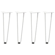 vidaXL Gambe a forcina per tavolino 4 pz bianche 42 cm in acciaio massiccio