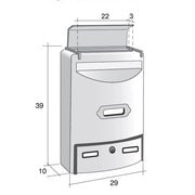 ALUBOX EUROPA MAXI Cassetta Postale Da Esterno 39X29X10 Cm Cassetta Posta In Alluminio Pressofuso Cassetta Lettere Completa Di Portanome Impermeabile Formato Rivista COLORE: ANTRACITE