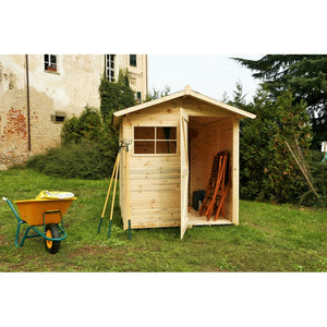Casetta da Giardino in Legno di Pino da Esterno  con Pavimento, Ricovero Attrezzi, Doghe spessore 16mm - Articolo C200/2 - 100006