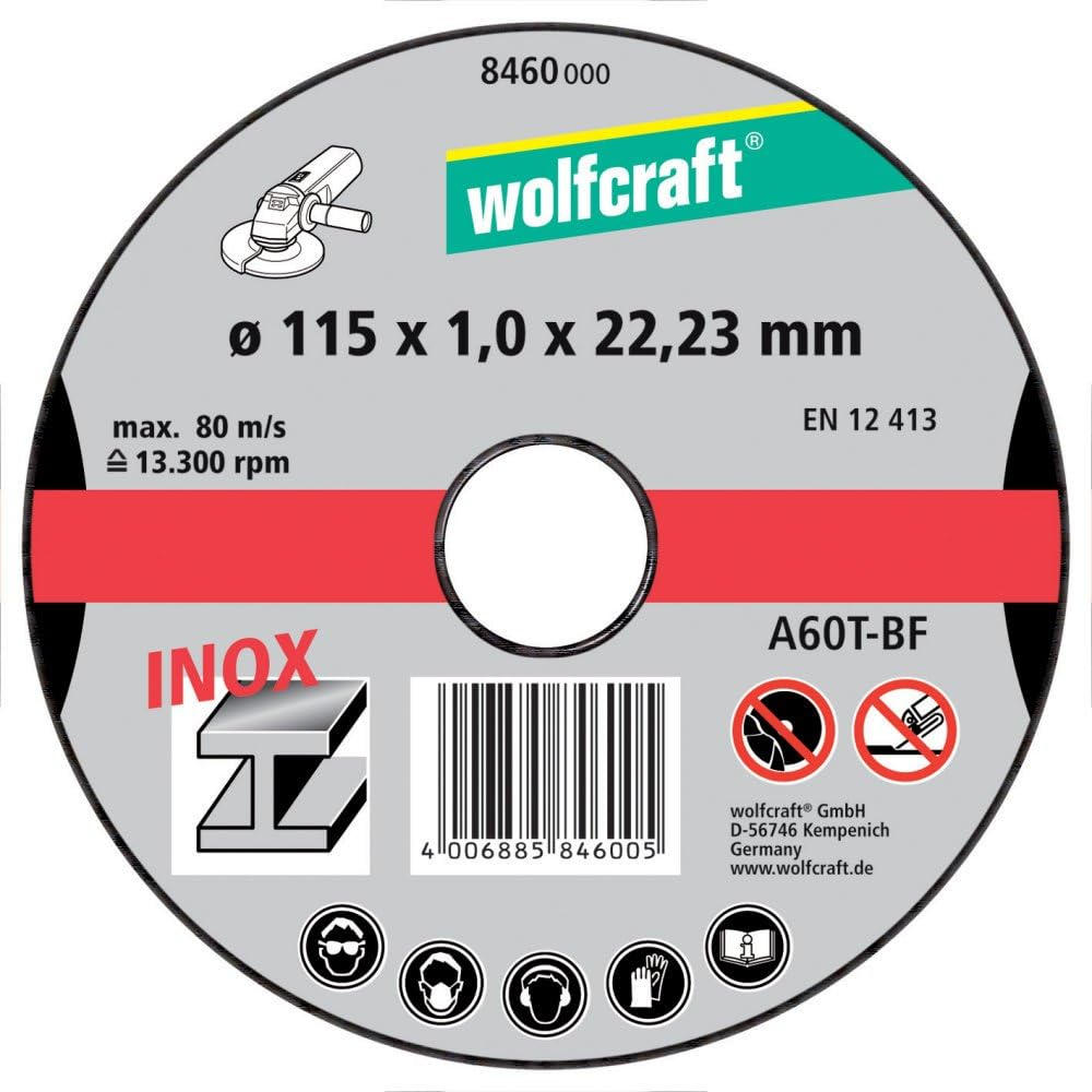 Set 3 Dischi da Taglio Ultrasottili per Acciaio Inossidabile Wolfcraft
