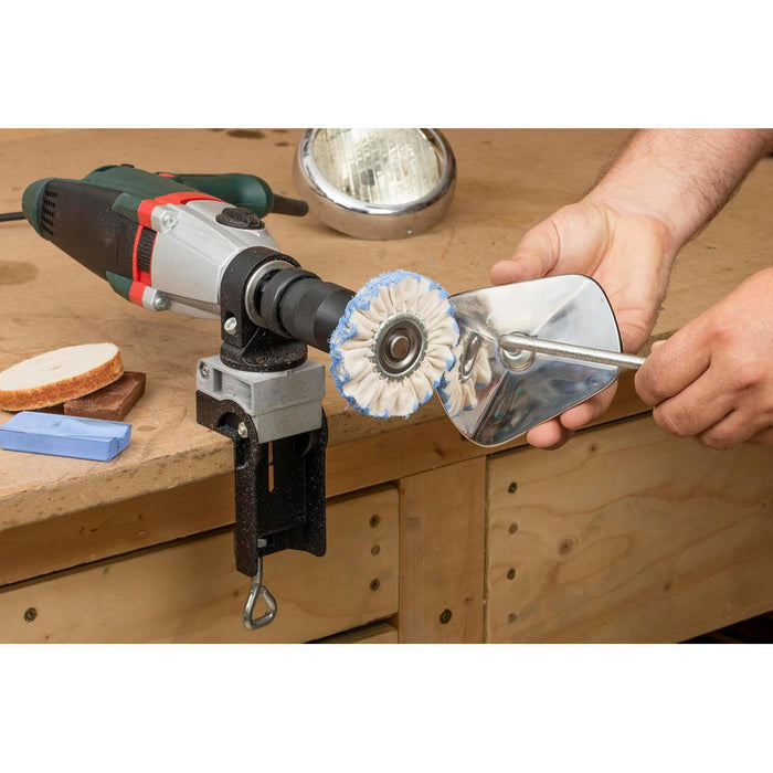 Set Lucidatura Metalli per Trapano Wolfcraft 2 Dischi 2 Paste 1 Perno