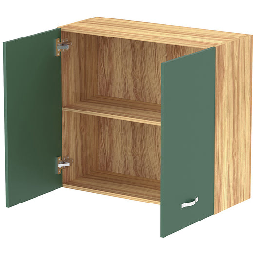 Pensile da Cucina Armadio Sospeso da Parete Doppia Anta in Legno Colore Verde