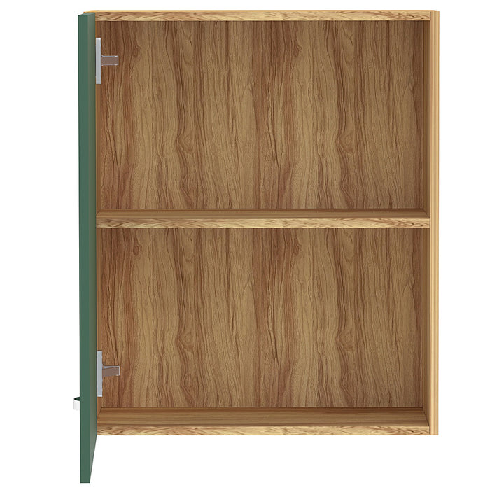 Pensile da Cucina Armadio Sospeso da Parete Anta Singola in Legno Colore Verde