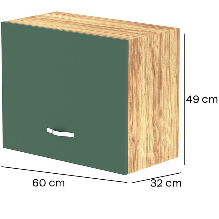 Pensile da Cucina Ribaltabile Muro Armadio Sospeso in Legno Parete Colore Verde