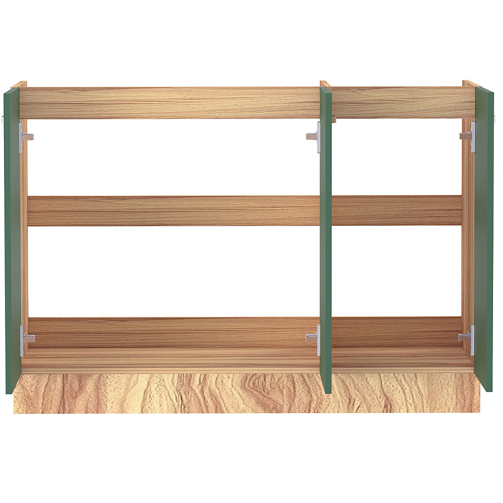 Mobile Sottolavello Cucina Componibile Mobiletto in Legno Colore Verde con 3 Ante