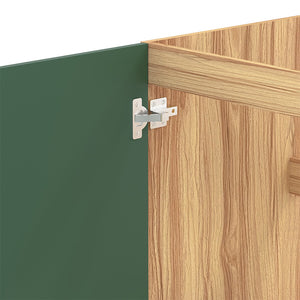 Mobile Sottolavello Cucina Componibile Mobiletto in Legno Colore Verde con 3 Ante