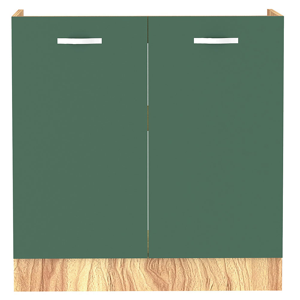 Mobile Sottolavello Cucina Componibile Mobiletto Legno Colore Verde con 2 Ante