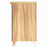 Mobile Base per Cucina Componibile in Legno Colore Verde con 2 Ante 2 Scomparti