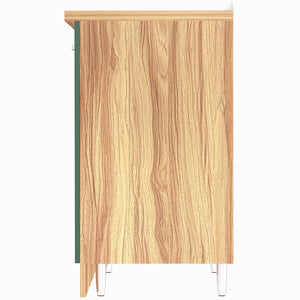 Mobile Base per Cucina Componibile in Legno Colore Verde con 2 Ante 2 Scomparti