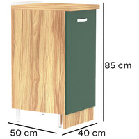 Mobile Base Cucina Componibile Minimal Colore Verde con 1 Anta e 2 Scomparti
