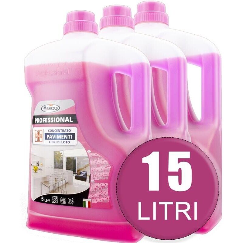 15LT MAURY'S PROFESSIONAL DETERGENTE PAVIMENTI FIORI DI LOTO IN CONF. DA 3X5 LT