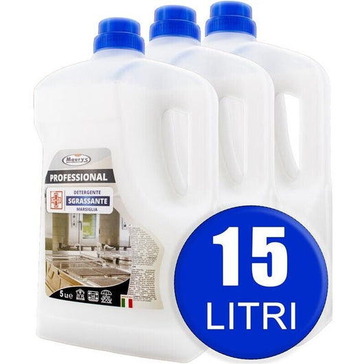 15LT MAURY'S PROFESSIONAL DETERGENTE SGRASSANTE MARSIGLIA IN CONFEZIONE DA 3X5 L