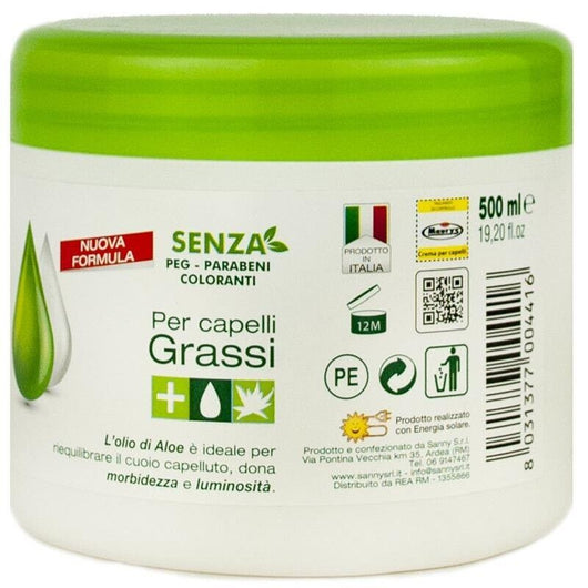 MAURY'S PROFESSIONAL CREMA RISTRUTTURANTE CAPELLI GRASSI CON ALOE VERA 500ML SENZA PARABENI ANALLERGICA