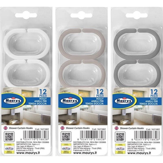 MAURY'S ANELLI DI RICAMBIO PER TENDA DOCCIA HOLLY 16PZ