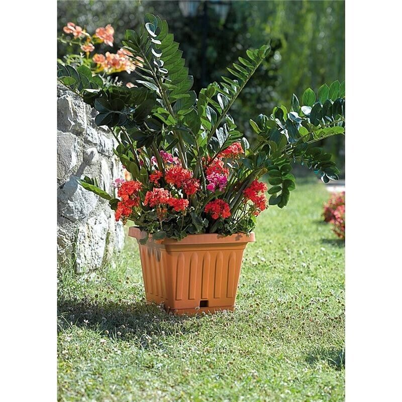 VASO GIARDINO TERRA QUADRATO 40X40CM CON SELF WATERER