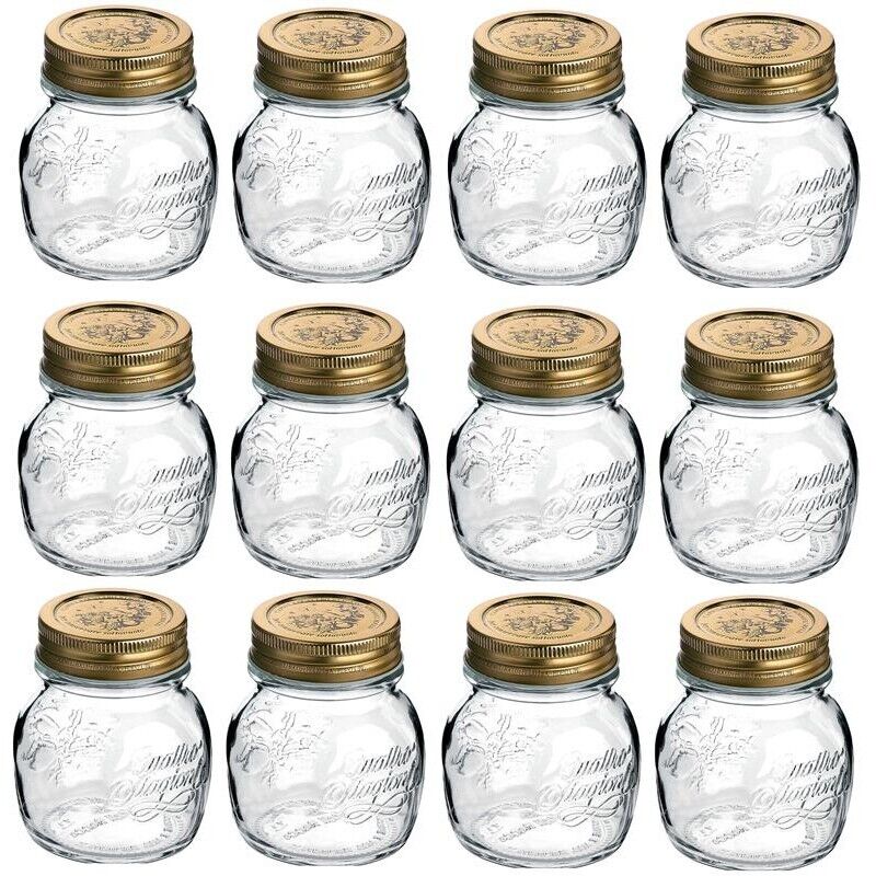 12 BARATTOLI 250CC QUATTRO STAGIONI BORMIOLI VASO PER CONSERVE CON 12 TAPPI INCLUSI