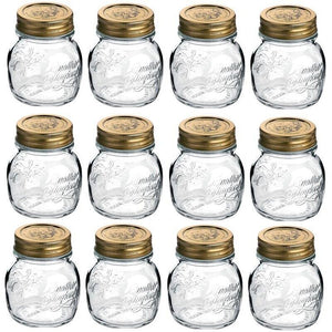 12 BARATTOLI 250CC QUATTRO STAGIONI BORMIOLI VASO PER CONSERVE CON 12 TAPPI INCLUSI
