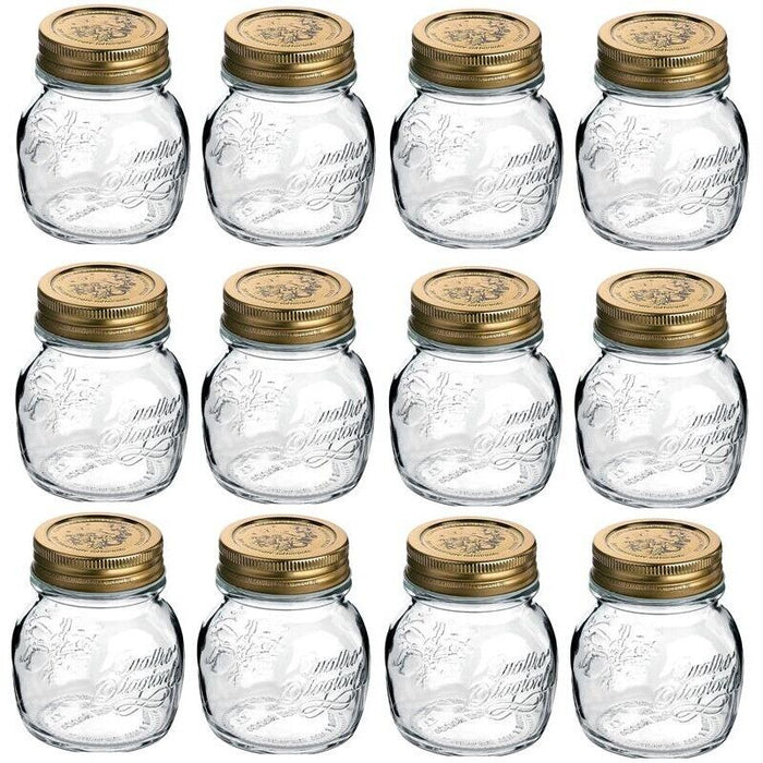 12 BARATTOLI 250CC QUATTRO STAGIONI BORMIOLI VASO PER CONSERVE CON 12 TAPPI INCLUSI