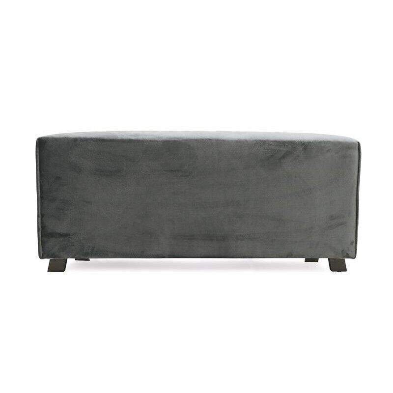 PANCA IN VELLUTO CON PIEDINI 100X48X44CM COLORE GRIGIO SCURO ANTRACITE