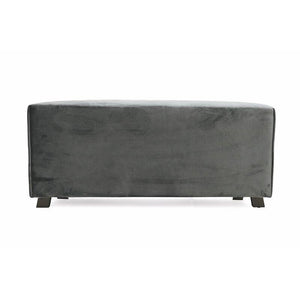 PANCA IN VELLUTO CON PIEDINI 100X48X44CM COLORE GRIGIO SCURO ANTRACITE