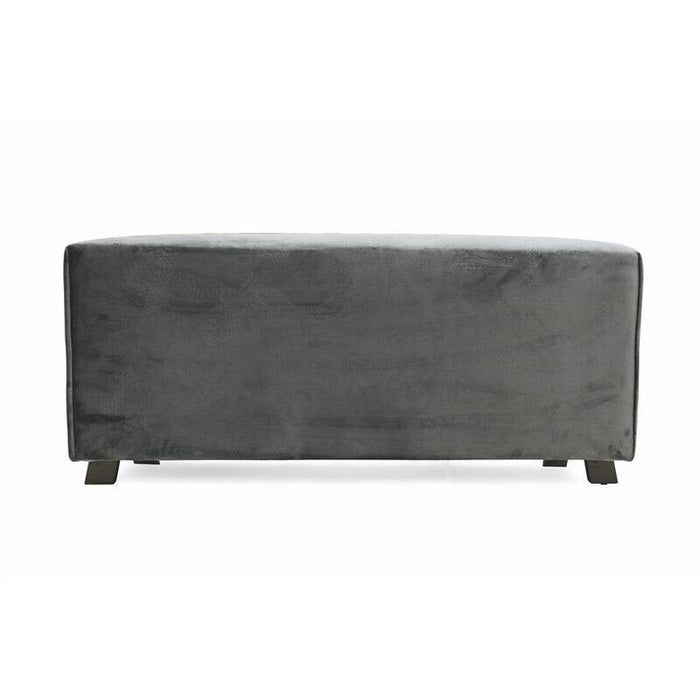 PANCA IN VELLUTO CON PIEDINI 100X48X44CM COLORE GRIGIO SCURO ANTRACITE