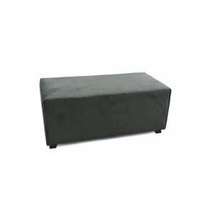 PANCA IN VELLUTO CON PIEDINI 100X48X44CM COLORE GRIGIO SCURO ANTRACITE