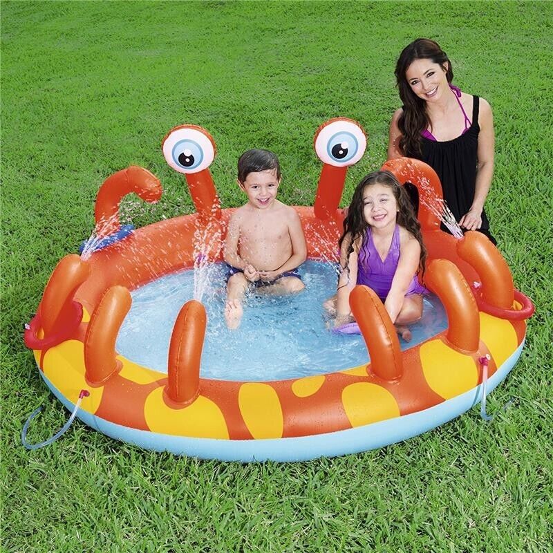 BESTWAY PISCINA GONFIABILE GRANCHIO BIMBI CON GIOCHI D'ACQUA 165 X 150 X 63 CM