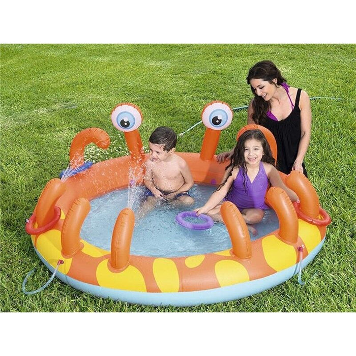 BESTWAY PISCINA GONFIABILE GRANCHIO BIMBI CON GIOCHI D'ACQUA 165 X 150 X 63 CM