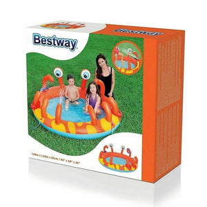 BESTWAY PISCINA GONFIABILE GRANCHIO BIMBI CON GIOCHI D'ACQUA 165 X 150 X 63 CM