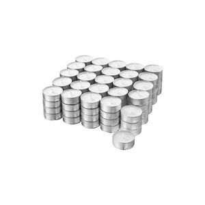 MAURY'S CANDELINE TEA LIGHT 800PZ BIANCHE SENZA PROFUMO BASE IN METALLO