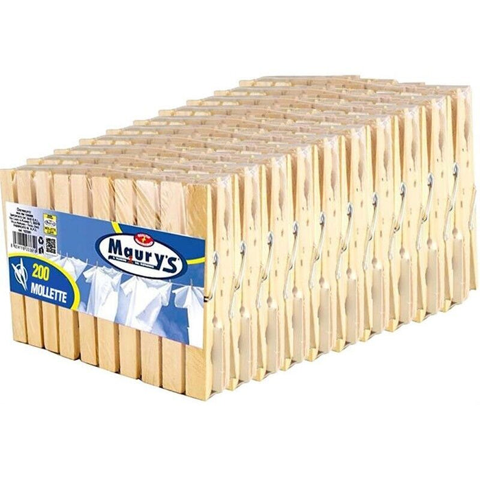 KIT 200 PZ MAURY'S MOLLETTE BUCATO IN LEGNO