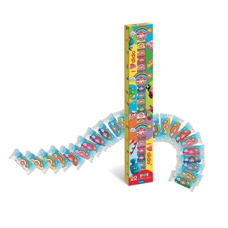 DIDÒ I LOVE DIDO SET SALSICCIOTTI PONGO CLASSICI E GLITTER 50 G X 22 PZ