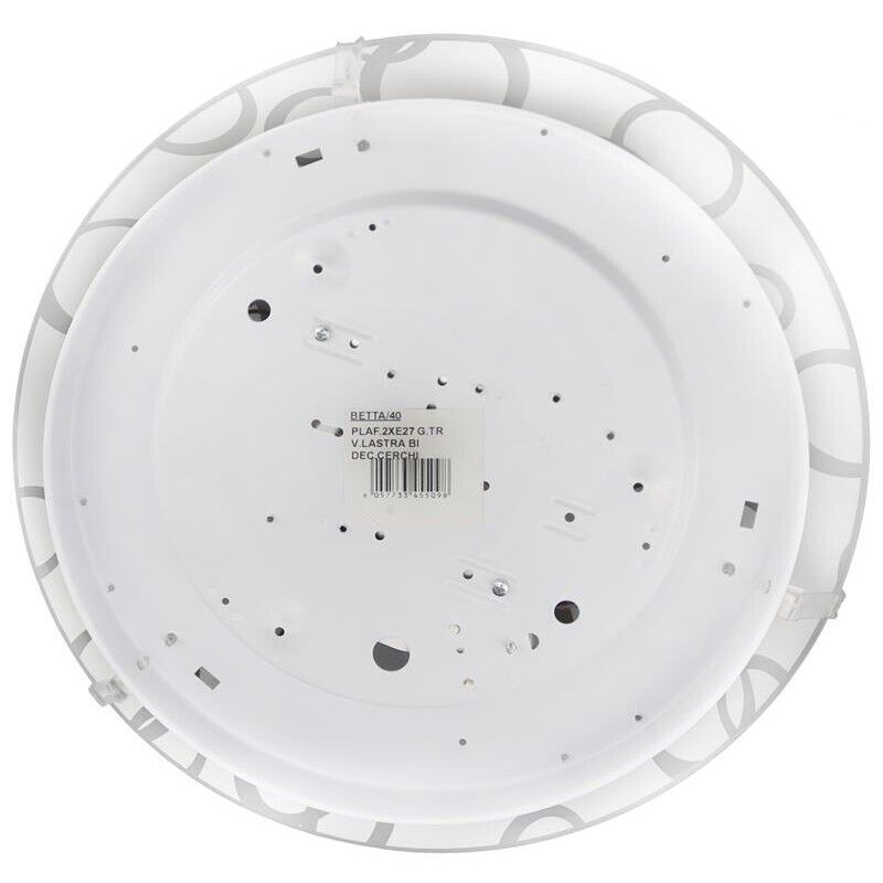 BETTA LAMPADA PLAFONIERA 2 LAMPADINE E27 40 CM CERCHI