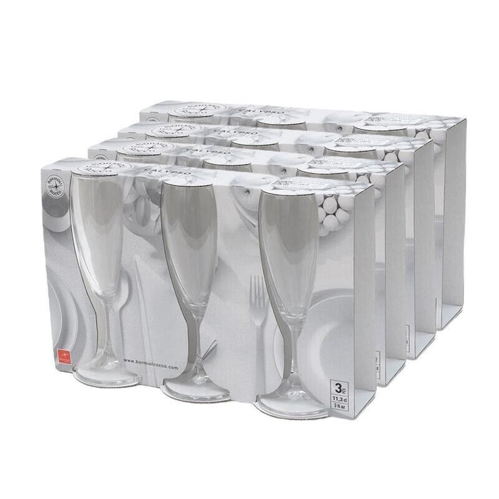 KIT 12 PZ CALYPSO VINO FLUTTINO CALICI IN VETRO DA 110 ML