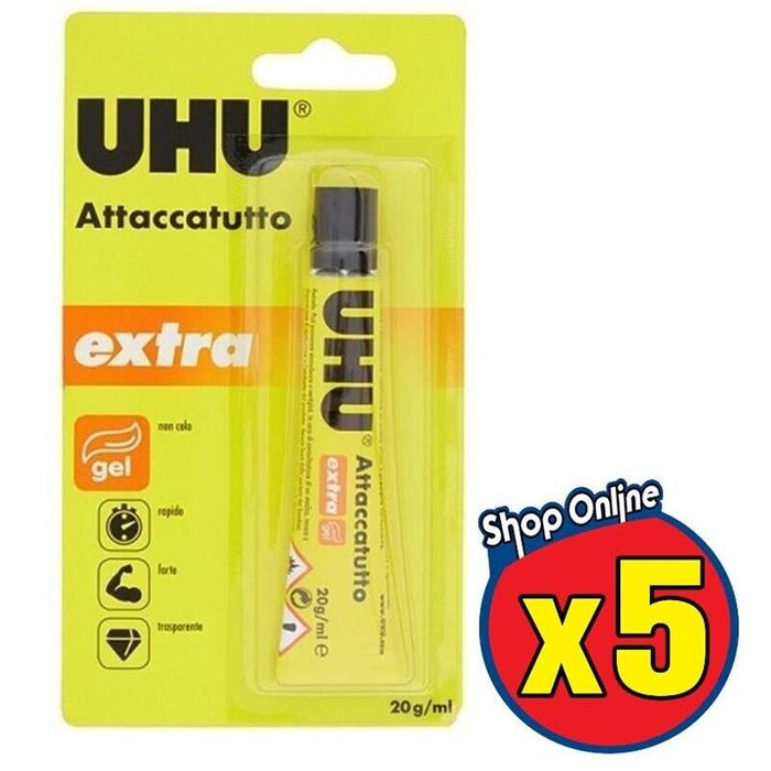 SET 5 UHU COLLE ATTACCATUTTO EXTRA 20 ML