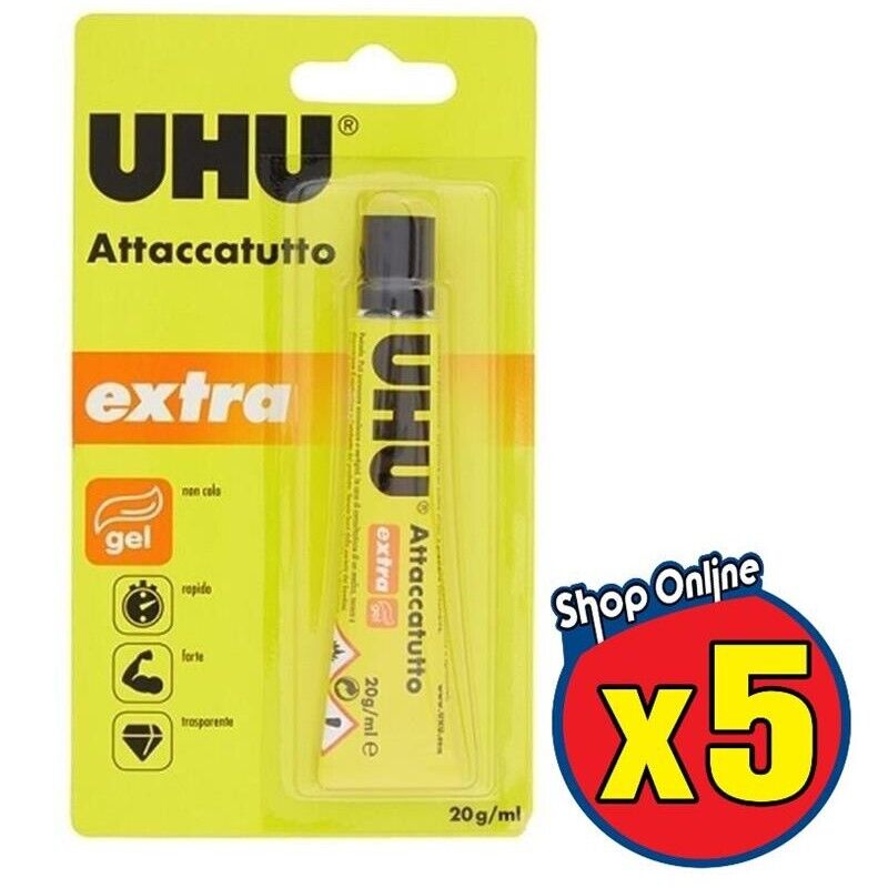 SET 5 UHU COLLE ATTACCATUTTO EXTRA 20 ML