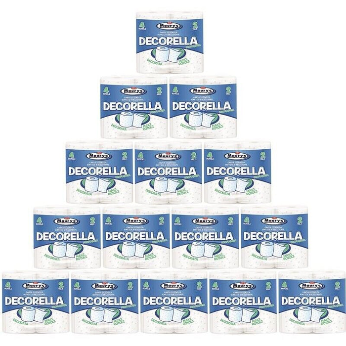 60 MAXI ROTOLI CARTA IGIENICA 2 VELI MAURY'S DECORELLA PROFUMATA DECORATA